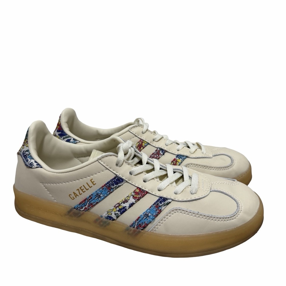 Liberty London x Adidas Gazelle Floral Lace Up Sneaker Women US 7.5 White JH7370